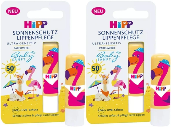 Hipp Babysanft Güneş Koruyucu Dudak Nemlendiricisi Ultra Sensıtıv 4.8GR (Sarı-Pembe) (2 Li Set)