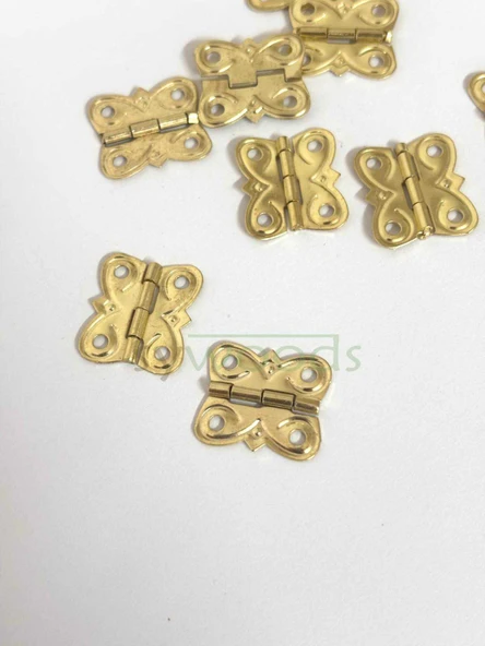 Gonca Menteşe 10 Adet Sarı 20x20 mm Kutu ve Sandık Menteşesi Hobi Maket Küçük Menteşe - Resim 2