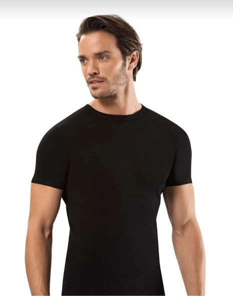 ERDEM 1197 ERKEK RİBANA KISA KOLLU SIFIR YAKA ATLET 3 ADET  BEYAZ 2XL - 2