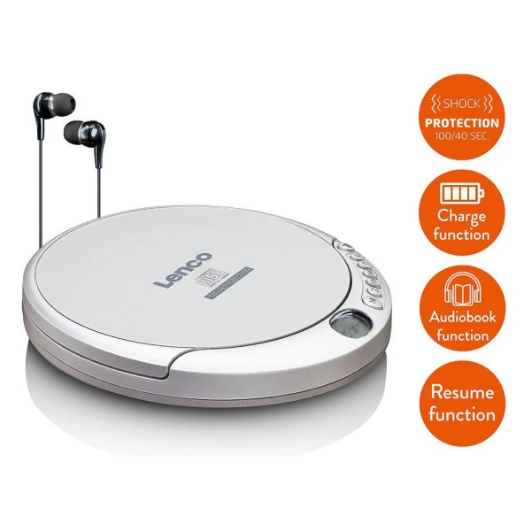 Lenco Taşınabilir CD Çalar / MP3 Çalar Discman Anti Şok Özellikli Gümüş CD-201 SI - 5
