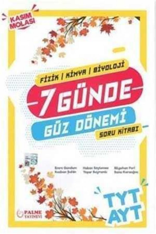 Palme Yks Tyt Ayt FKB 7 Günde Güz Dönemi Soru Kitabı