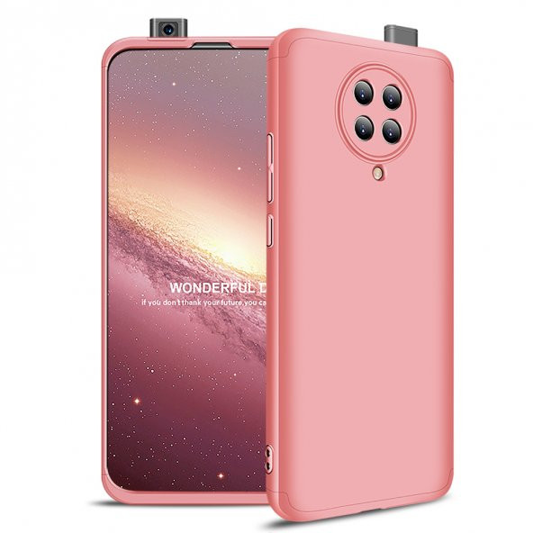 KNY Xiaomi Poco F2 Pro Kılıf 3 Parça 360 Zore Ays Kapak Rose Gold