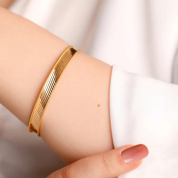 15 gr (gram) 22 Ayar İşçiliksiz Yatay Mira Bilezik - 2