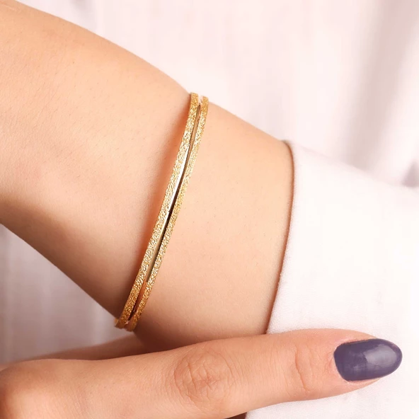 10 gr (gram) 22 Ayar İşçiliksiz Simli Hera Bilezik - 2