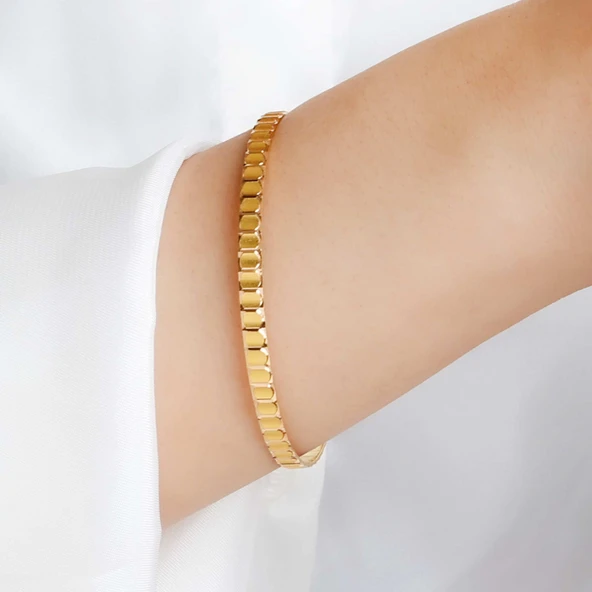 11 gr 22 Ayar İşçiliksiz Kare Kumlu Bilezik - Resim 2