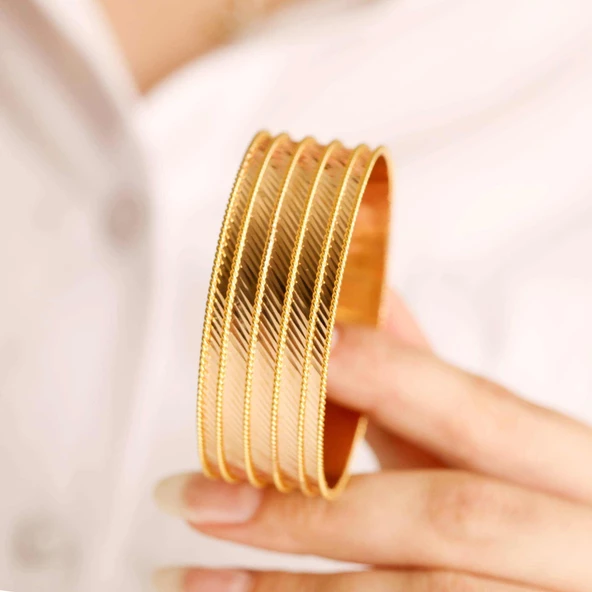 44 Gr Sıralı Yan Mira 22 Ayar Altın Bilezik - 2