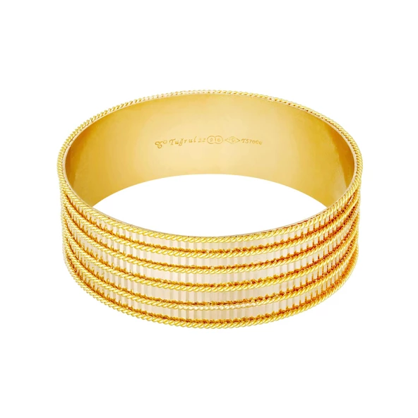 42 Gr Sıralı Kesme Mira 22 Ayar Altın Bilezik ürün görseli