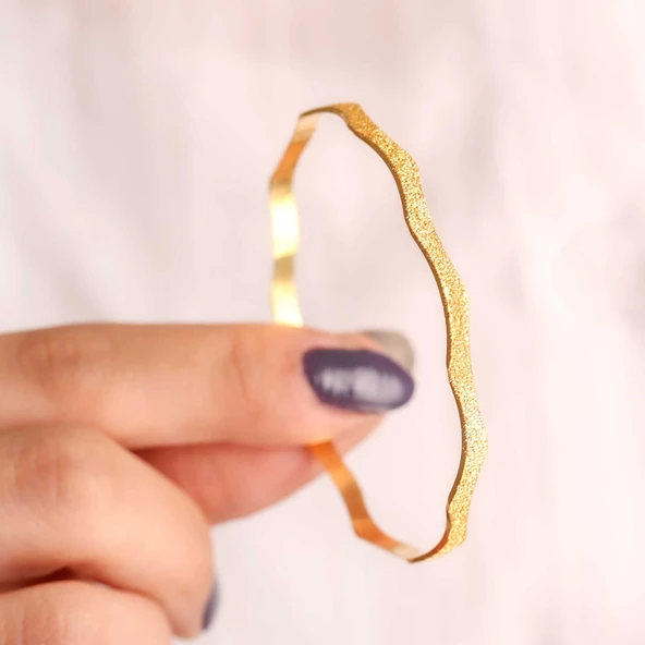 10 gr (gram) 22 Ayar İşçiliksiz Simli Birce Bilezik - Resim 3