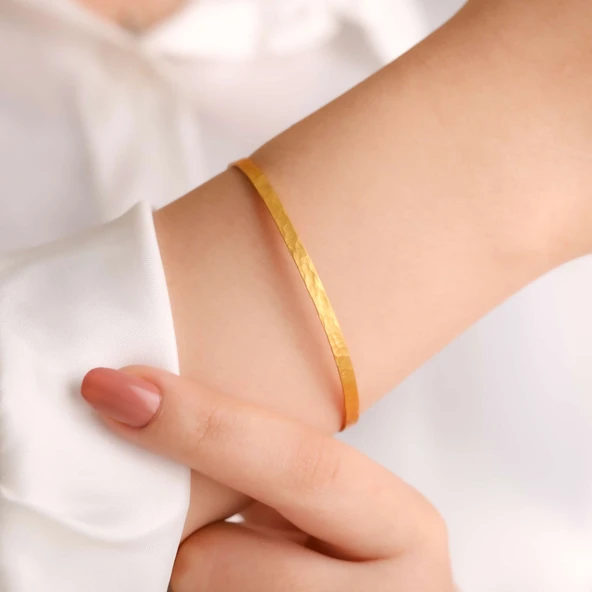 13 gr(gram) Dövme 22 Ayar İşçiliksiz Bilezik - 2