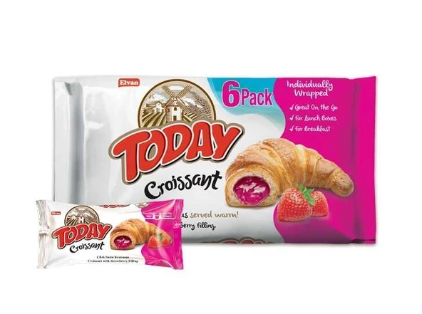 Today Kruvasan Çilekli 40 Gr. 6 Adet (1 Kutu)