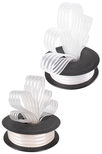 Şifon Çizgili Şeritli Kurdela 20 mt  2,5 cm - 8