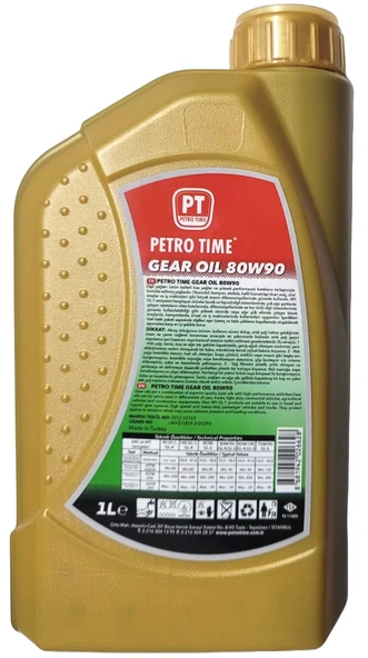 Petro Time 80W-90 Diferansiyel ve Şanzıman Dişli Yağı 2 X 1 Litre - 2