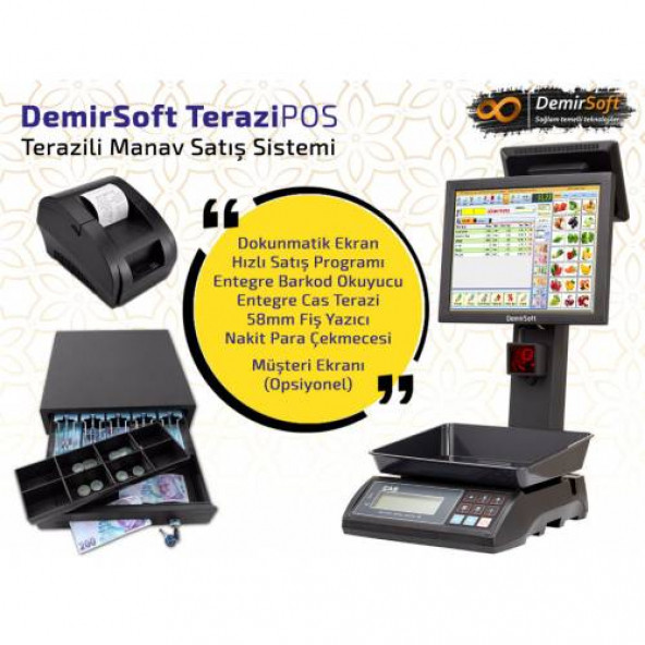 DemirSoft Market Mağaza Manav Terazi POS Sistemi Dokunmatik Ekran