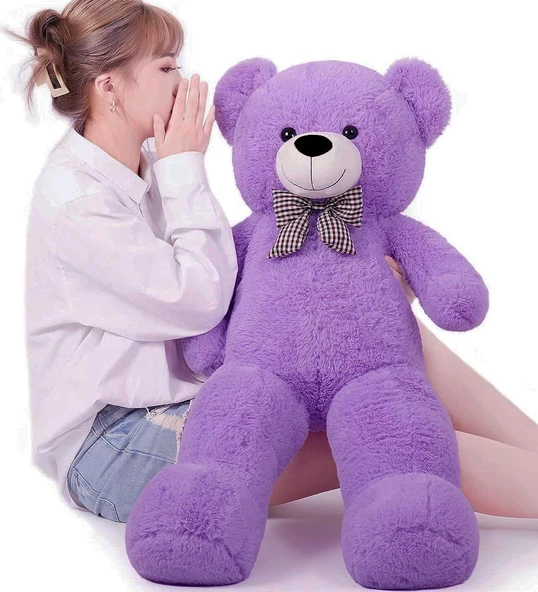 85 cm Papyonlu Sevimli Peluş Şaşkın Ayı - Sevgiliye Özel HEDİYE - 3