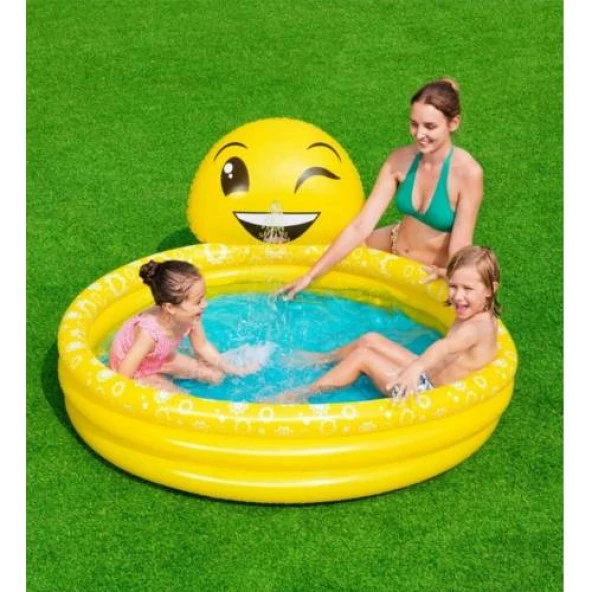 Bestway,53081, Emojı Temalı, Su Püstürken Şişme Havuz + 62008 Pompa - 2