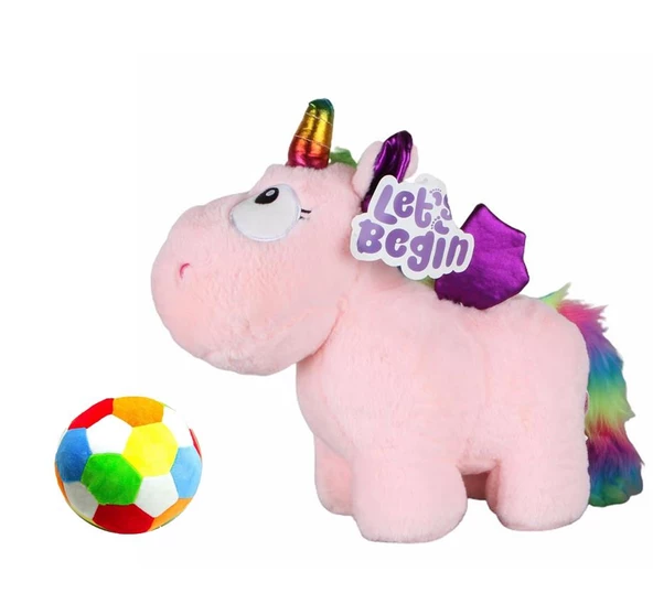 İthal 1. Kalite Peluş Kanatlı Unicorn (50cm) ve Soft TOP - 3