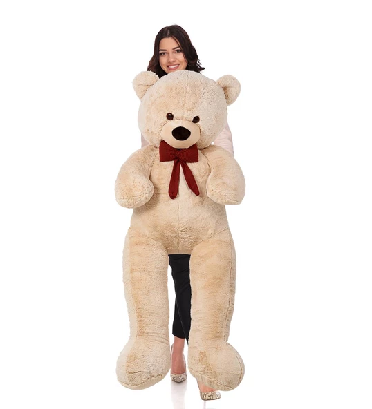 Sevgiliye Özel HEDİYE- 160 cm Papyonlu DEV Boy Peluş Ayı - % 100 YERLİ - 5