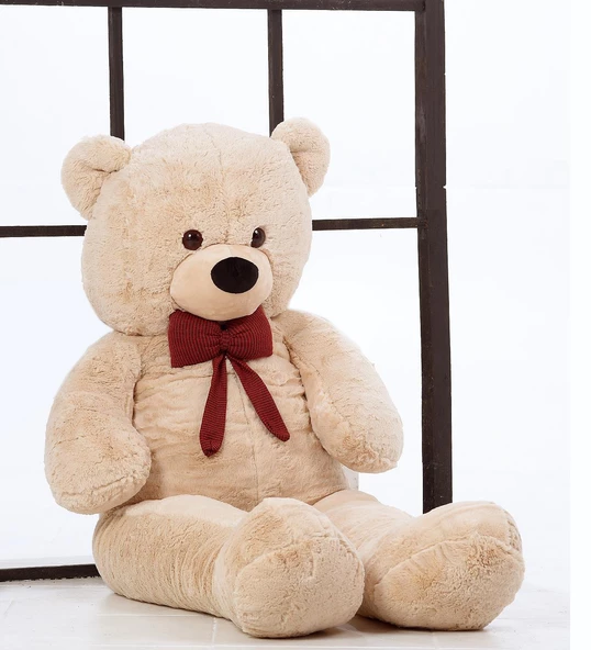 Sevgiliye Özel HEDİYE- 160 cm Papyonlu DEV Boy Peluş Ayı - % 100 YERLİ - 4