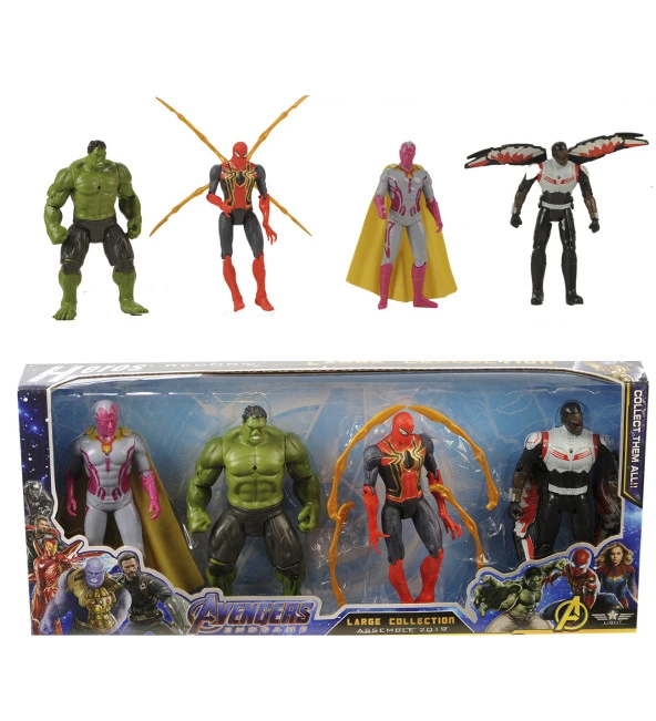 Avengers EndGame Işıklı 4lü SET- Vision,Hulk,Spiderman,Falcon