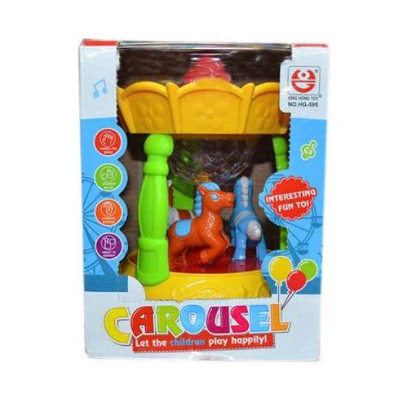 Müzikli - Projektörlü Oyuncak Atlı Karınca - Carousel - 8