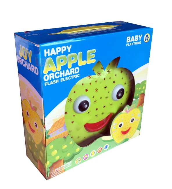 Müzikli - Projektörlü Oyuncak Çarp & Dön Özellikli Happy Apple - 4