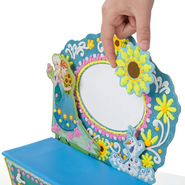 LİSANSLI - Doh Vinci Frozen Makyaj Masası Tasarım Seti B5512 - 6