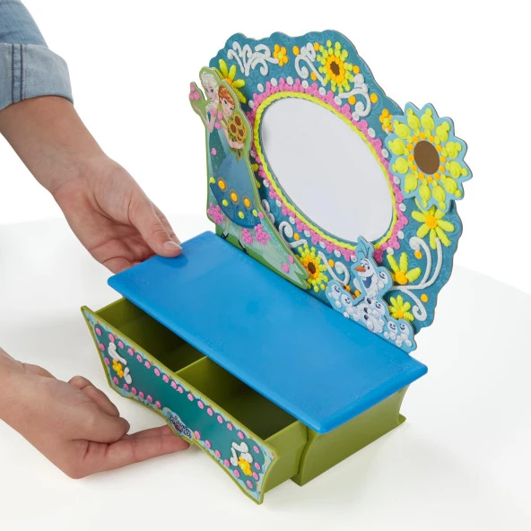 LİSANSLI - Doh Vinci Frozen Makyaj Masası Tasarım Seti B5512 - 7