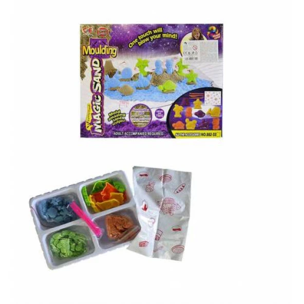 Magic Sand, Kinetik Oyun Kumu - 10 Kalıplı, 750 gr (882-33) - 2