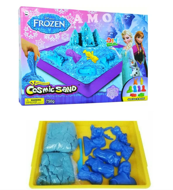 Lisanslı Frozen Cosmic Sand, Kinetik Oyun Kumu - 8 Kalıplı,750 gr - 2
