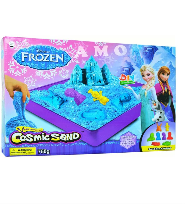 Lisanslı Frozen Cosmic Sand, Kinetik Oyun Kumu - 8 Kalıplı,750 gr - 4