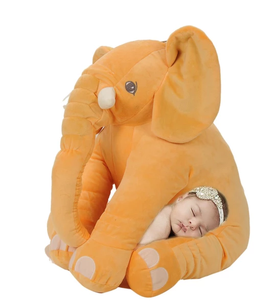 YASTIK HEDİYELİ-Uyku Arkadaşım Peluş Fil - Büyük Yumuşacık(85 cm)- Sevgiliye HEDİYE - 11