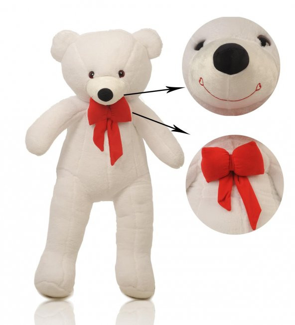 Sevgiliye Özel Hediye- Papyonlu 140 Cm Dev BOY Sevimli Peluş Koca Ayı - Özel Fiyat - 4
