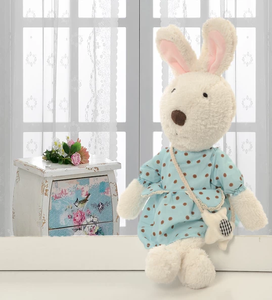İthal 1. Kalite Peluş Sevimli Tavşan Arkadaşım 45 cm - 5