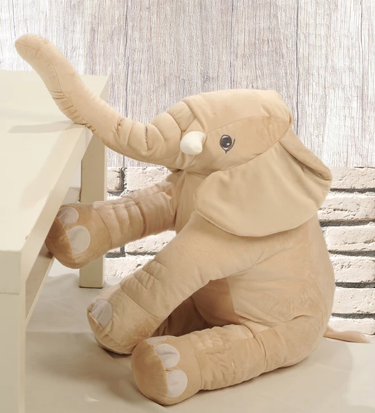 YASTIK HEDİYELİ-Uyku Arkadaşım Peluş Fil - Büyük Yumuşacık(85 cm)- Sevgiliye HEDİYE - 7