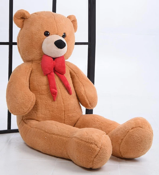 Sevgiliye HEDİYE- 160 cm İthal Kumaş Papyonlu DEV Boy Peluş Ayı - 11
