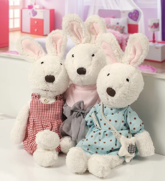 İthal 1. Kalite Peluş Sevimli Tavşan Arkadaşım 45 cm - 3