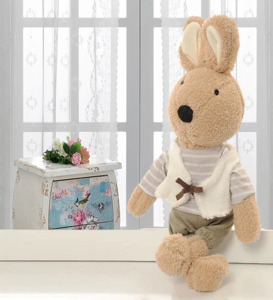 İthal 1. Kalite Peluş Sevimli Tavşan Arkadaşım 45 cm - 9