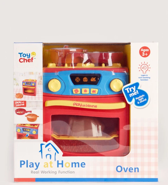 Play At HOME- Işıklı Sesli Fonksiyonlu Ocaklı Oyuncak Fırın SET - 2