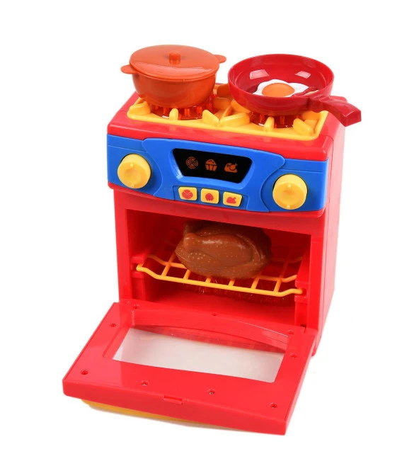 Play At HOME- Işıklı Sesli Fonksiyonlu Ocaklı Oyuncak Fırın SET - 3