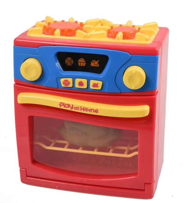 Play At HOME- Işıklı Sesli Fonksiyonlu Ocaklı Oyuncak Fırın SET - 4
