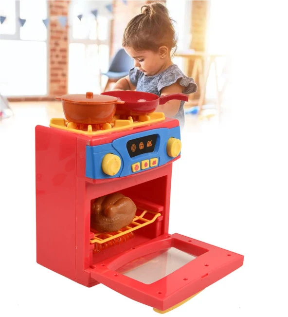 Play At HOME- Işıklı Sesli Fonksiyonlu Ocaklı Oyuncak Fırın SET - 6