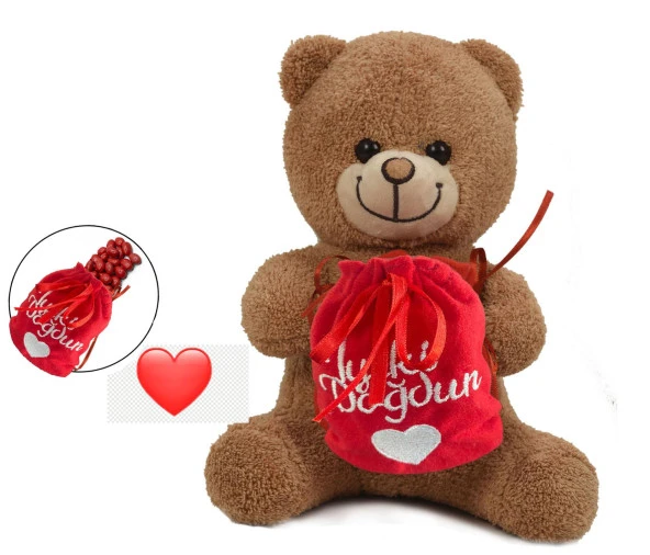 Çikolatalı "İyi ki Doğdun " Temalı Peluş BOZ Ayıcık-30 cm - 3
