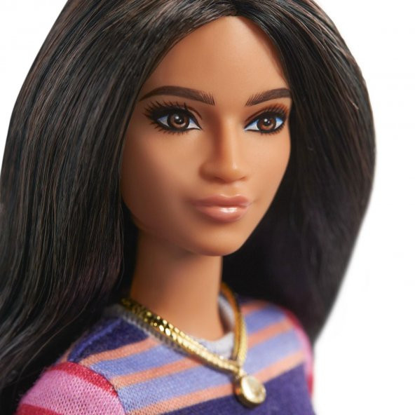 Barbie Bebek Koleksiyon Bebekleri Kumral Mor Elbiseli Kolyeli