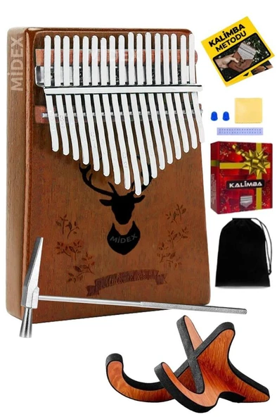 Midex KLX-880-PAK Hakiki Ağaç Kalimba 17 Tuşlu Full Set ürün görseli