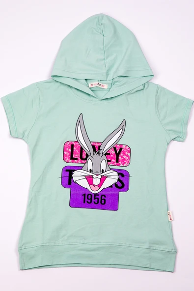 KIZ ÇOCUK TSHİRT TAVŞAN BASKILI A3 - Resim 8