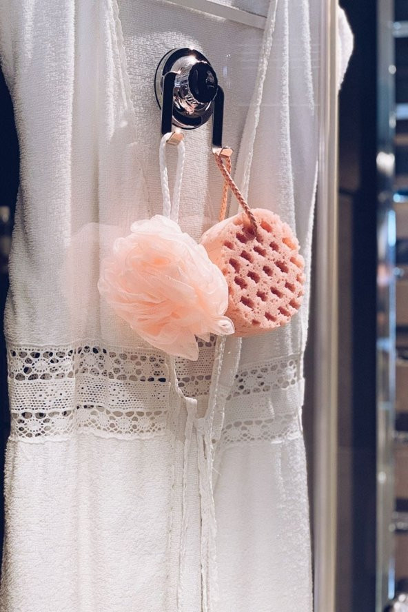 2li Pembe Banyo Lifi Ve Sünger Seti