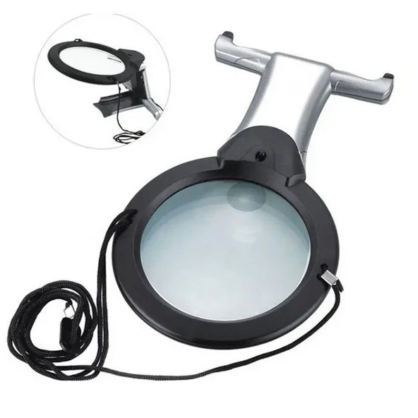 Boyun Askılıklı Büyüteç Ledli Dikiş Iğne Kitap Okuma Büyüteci Faksiyonlu Büyüteç Cam Büyüklügü 10 cm - 8