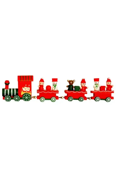 Yılbaşı Dekor Ahşap Süslü Tren - 3