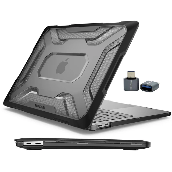 MacBook Air A1932 Kılıf 13 İnç 2018 2019 Touch ID Uyumlu Şeffaf Outdoor Darbe Emici Koruma ürün görseli