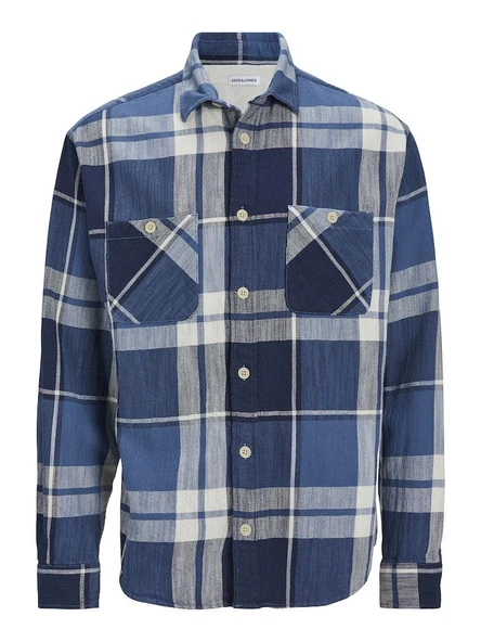 JJEMICHAEL OVERSHIRT LS SN BLUE BLUE S